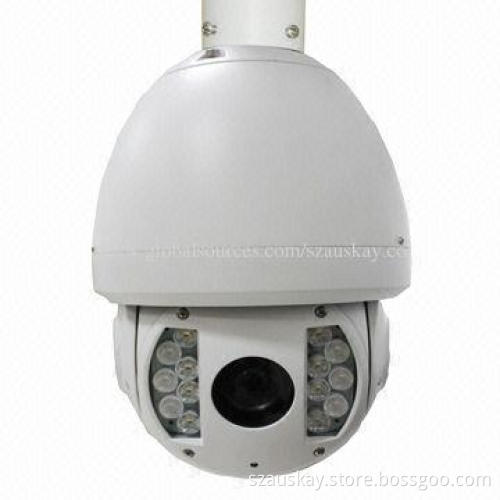 IP Speed Dome Camera, 1/3-inch Sony Color CCD, IR 100m Distance, 2,400/4,800/19,200Mbps
